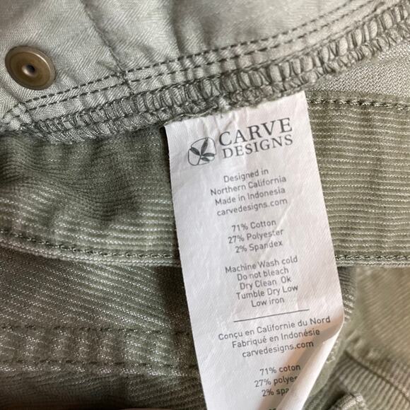 Carve Designs Oahu Stretch Corduroy Cut Off  Frayed Shorts Olive Green womens 8 - Picture 11 of 11